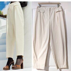 NEW Zara | High Waist Trousers With Flaps In Ecru